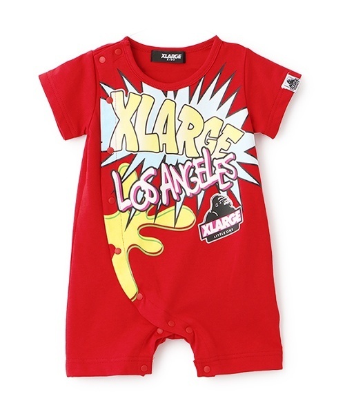 XLARGE KIDS(エクストララージキッズ)の「ポップアートショートオール(ロンパース・キッズ・レッド/ブラック/ブルー・70cm)」の7枚目の写真