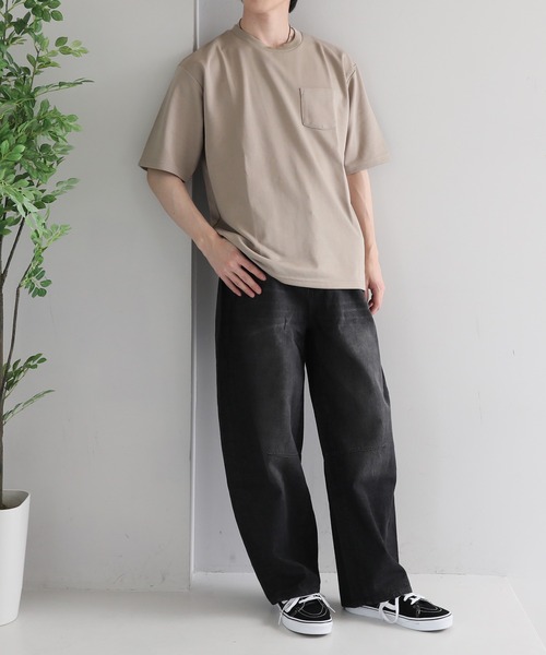 TopIsm(トップイズム)の「ワイドシルエット 吸汗速乾ストレッチ ポケット付き半袖無地Tシャツ(Tシャツ/カットソー・メンズ・ベージュ/ホワイト/カーキ/ブルー/ブラック/チャコール・LL/M/L)」の15枚目の写真
