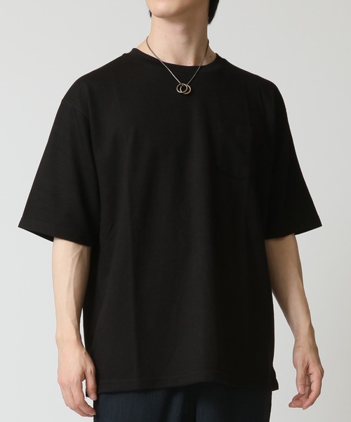 TopIsm(トップイズム)の「ワイドシルエット 吸汗速乾ストレッチ ポケット付き半袖無地Tシャツ(Tシャツ/カットソー・メンズ・ベージュ/ホワイト/カーキ/ブルー/ブラック/チャコール・LL/M/L)」の9枚目の写真