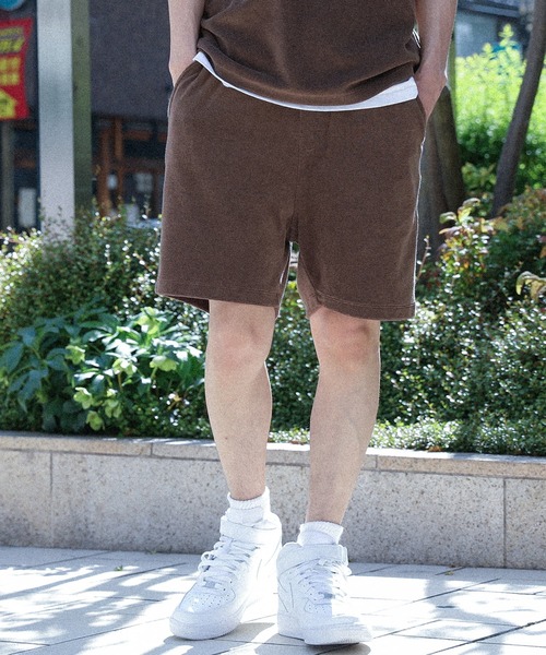 Champion（チャンピオン）の「【Champion】冷感パイルショートパンツ【セットアップ対応】（その他パンツ・メンズ・ブラウン/チャコール・M/L/XL）」の5枚目の写真