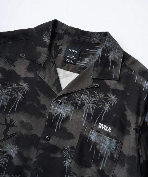 RVCA(ルーカ)の「RVCA メンズ IRON ON SH 半袖シャツ 【2025年夏モデル】/ルーカ総柄胸ポケット半袖ボーリングシャツ(シャツ/ブラウス・メンズ・ブラック系その他/ブルー系その他/ブラック・X-LARGE/SMALL/MEDIUM/LARGE)」の4枚目の写真