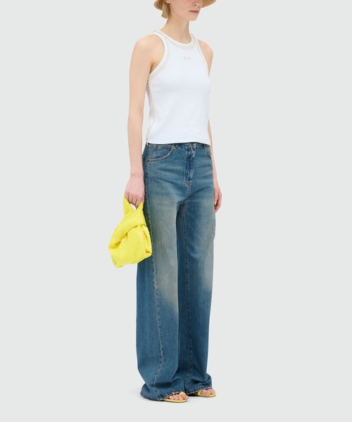 MSGM(エムエスジーエム)の「リボントリミング コットンリブタンクトップ(タンクトップ・レディース・ホワイト/ブラック・M)」の7枚目の写真