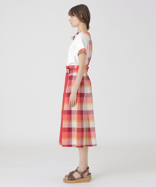 BLUE LABEL CRESTBRIDGE（ブルーレーベルクレストブリッジ）の「クレストブリッジチェックサイドベルトフレアスカート（スカート・レディース・レッド系その他4/ライトブルー/グリーン系その他2・36/38）」の20枚目の写真