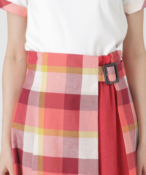 BLUE LABEL CRESTBRIDGE（ブルーレーベルクレストブリッジ）の「クレストブリッジチェックサイドベルトフレアスカート（スカート・レディース・レッド系その他4/ライトブルー/グリーン系その他2・36/38）」の18枚目の写真