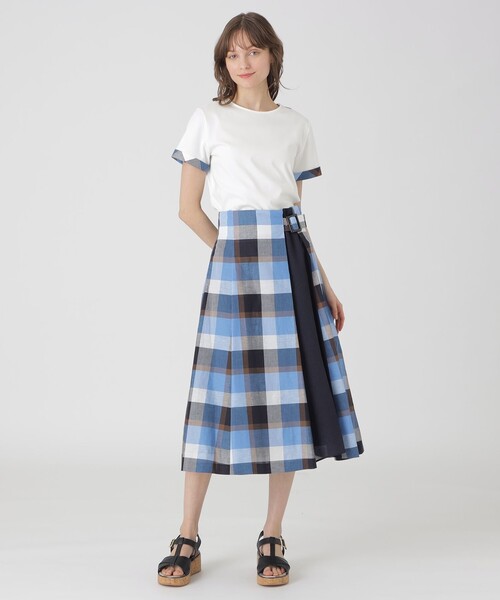 BLUE LABEL CRESTBRIDGE（ブルーレーベルクレストブリッジ）の「クレストブリッジチェックサイドベルトフレアスカート（スカート・レディース・レッド系その他4/ライトブルー/グリーン系その他2・36/38）」の15枚目の写真