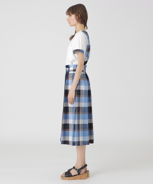 BLUE LABEL CRESTBRIDGE（ブルーレーベルクレストブリッジ）の「クレストブリッジチェックサイドベルトフレアスカート（スカート・レディース・レッド系その他4/ライトブルー/グリーン系その他2・36/38）」の14枚目の写真