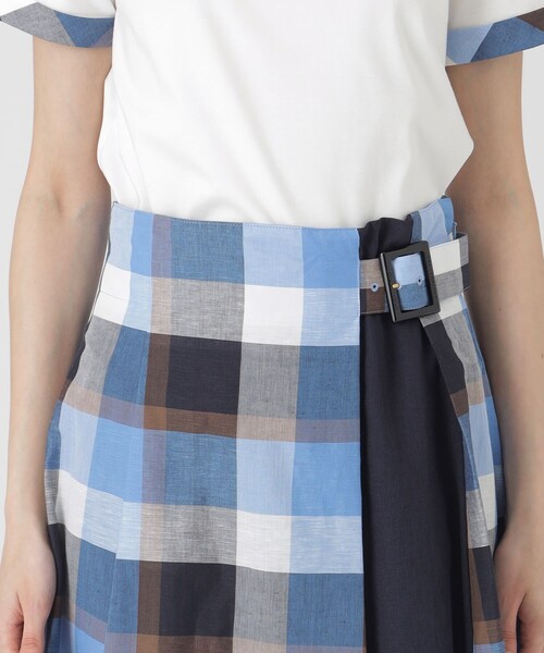 BLUE LABEL CRESTBRIDGE（ブルーレーベルクレストブリッジ）の「クレストブリッジチェックサイドベルトフレアスカート（スカート・レディース・レッド系その他4/ライトブルー/グリーン系その他2・36/38）」の12枚目の写真