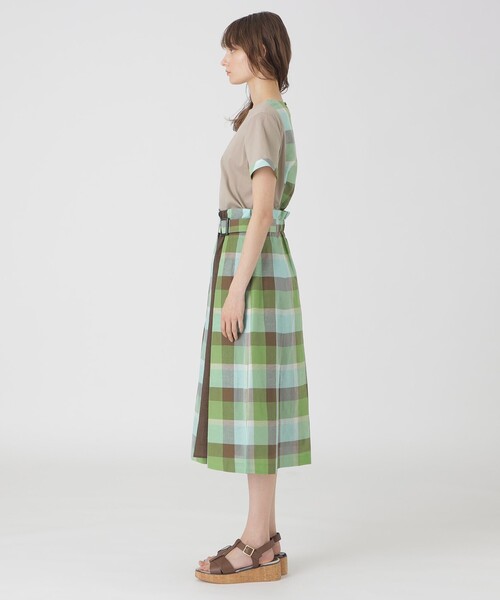 BLUE LABEL CRESTBRIDGE（ブルーレーベルクレストブリッジ）の「クレストブリッジチェックサイドベルトフレアスカート（スカート・レディース・レッド系その他4/ライトブルー/グリーン系その他2・36/38）」の8枚目の写真