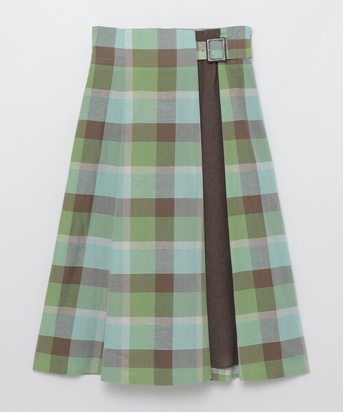 BLUE LABEL CRESTBRIDGE（ブルーレーベルクレストブリッジ）の「クレストブリッジチェックサイドベルトフレアスカート（スカート・レディース・レッド系その他4/ライトブルー/グリーン系その他2・36/38）」の4枚目の写真