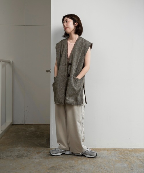 lawgy(ラウジー)の「melange mix fringe vest / メランジミックスフリンジベスト(ベスト・レディース・アイボリー/ブラウン/ブラック・FREE)」の14枚目の写真
