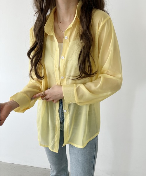お値下げ！新品　ローヘン LOHEN バックリボンシアーブラウス バックリボンシアーシャツ（シャツ/ブラウス）｜LOVALOT