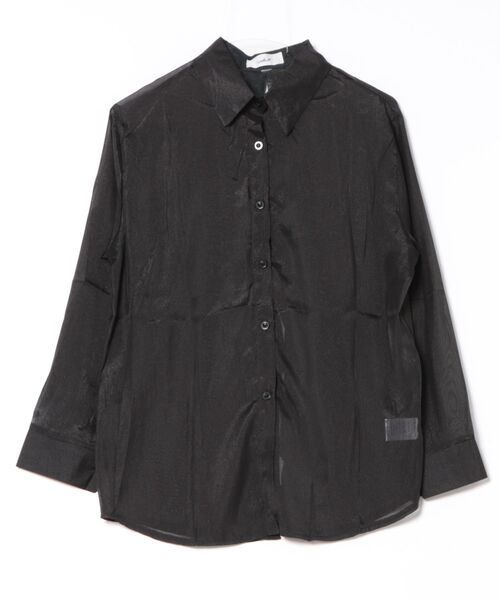 バックリボン 半袖ブラウス 新品 未使用 黒 シアー ヤマダヤ スコットクラブ セール☆1490円→990円 ブラウス レディース パリフワ バック