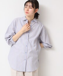 Dessin | 【洗える】ロゴ刺繍入りストライプオーバーシャツ(シャツ/ブラウス)