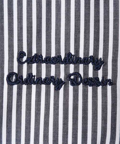 Dessin(デッサン)の「◆【洗える】ロゴ刺繍入りストライプオーバーシャツ(シャツ/ブラウス・レディース・ブラック系2/ネイビー系9/ブラック系4/イエロー系9/ネイビー系6・01/02/03)」の21枚目の写真