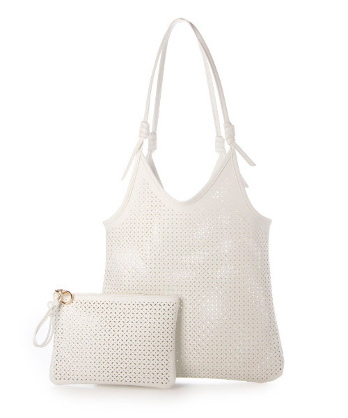 kakatoo（カカトゥ）の「カカトゥ kakatoo / パンチングトートバッグ（トートバッグ・レディース・ブラック/アイボリー/イエロー・FREE）」の2枚目の写真