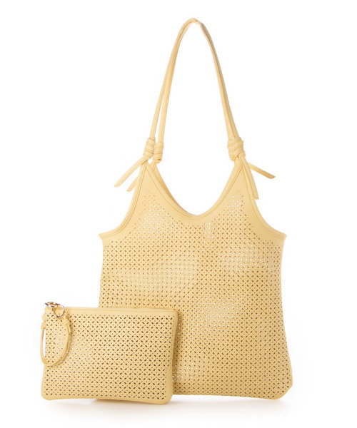 kakatoo（カカトゥ）の「カカトゥ kakatoo / パンチングトートバッグ（トートバッグ・レディース・ブラック/アイボリー/イエロー・FREE）」の9枚目の写真