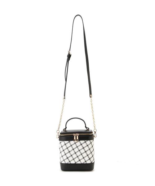 EDIT COLOGNE（エディットコロン）の「雑材バニティバッグ（ショルダーバッグ・レディース・ホワイト/ブラック・ﾌﾘ-）」の9枚目の写真