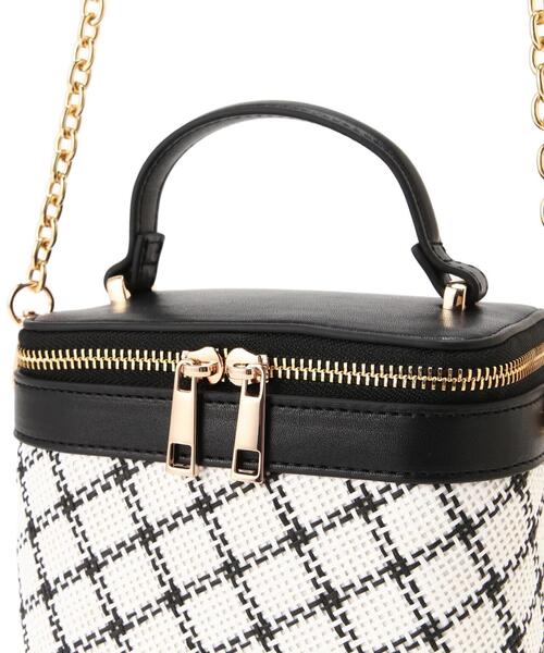 EDIT COLOGNE（エディットコロン）の「雑材バニティバッグ（ショルダーバッグ・レディース・ホワイト/ブラック・ﾌﾘ-）」の8枚目の写真