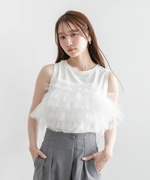 RANDA | フリルチュールドッキングカットソー(Tシャツ/カットソー)