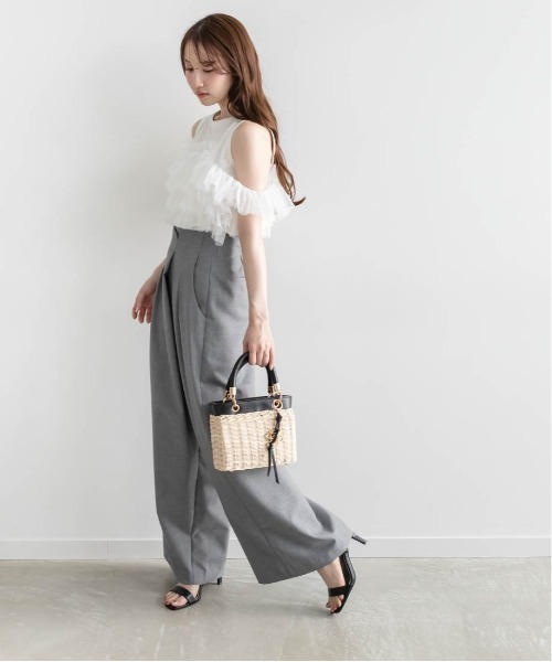 RANDA(ランダ)の「フリルチュールドッキングカットソー(Tシャツ/カットソー・レディース・ホワイト/ブラック/ブルー/ブラウン・FREE)」の9枚目の写真