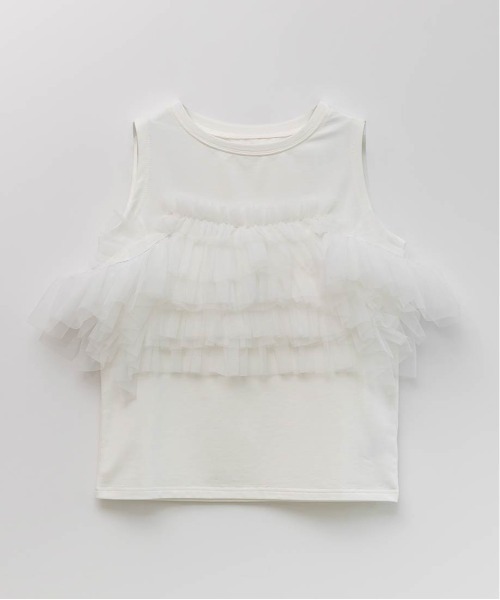 RANDA(ランダ)の「フリルチュールドッキングカットソー(Tシャツ/カットソー・レディース・ホワイト/ブラック/ブルー/ブラウン・FREE)」の18枚目の写真