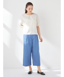 【接触冷感】アイスコットンセミワイドパンツ
