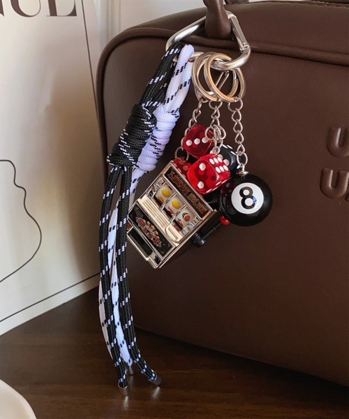スロットモチーフ ハート カラビナ マルチチャーム コード付き