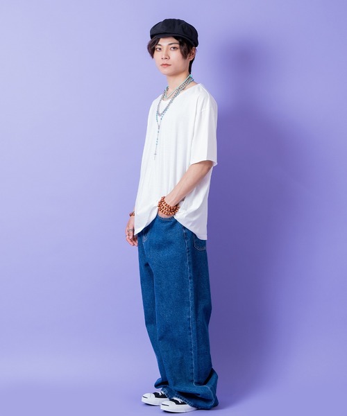a.p.o.v.（エーピーオービー）の「a.p.o.v. カットオフUネックルーズTシャツ（Tシャツ/カットソー・メンズ・グレー/ブラック/チャコール/ホワイト・ONESIZE）」の6枚目の写真