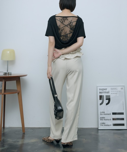 おまとめ専用出品　2wayカットソー 2color ／ 2WAY 】クロスネックレースリボンスクエア