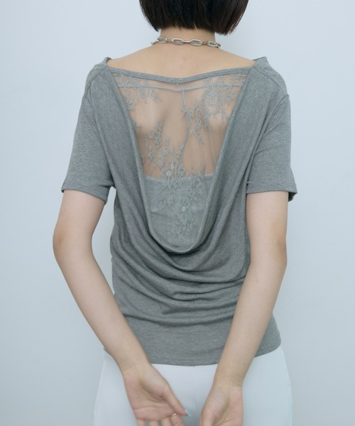 SEN TOKYO(セントーキョー)の「オフショル2wayドレープが魅力。バックレースカットソー(Tシャツ/カットソー・レディース・グレー/ブラック/ホワイト・FREE)」の18枚目の写真