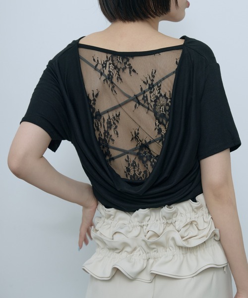 SEN TOKYO(セントーキョー)の「オフショル2wayドレープが魅力。バックレースカットソー(Tシャツ/カットソー・レディース・グレー/ブラック/ホワイト・FREE)」の19枚目の写真