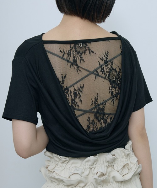 SEN TOKYO(セントーキョー)の「オフショル2wayドレープが魅力。バックレースカットソー(Tシャツ/カットソー・レディース・グレー/ブラック/ホワイト・FREE)」の21枚目の写真