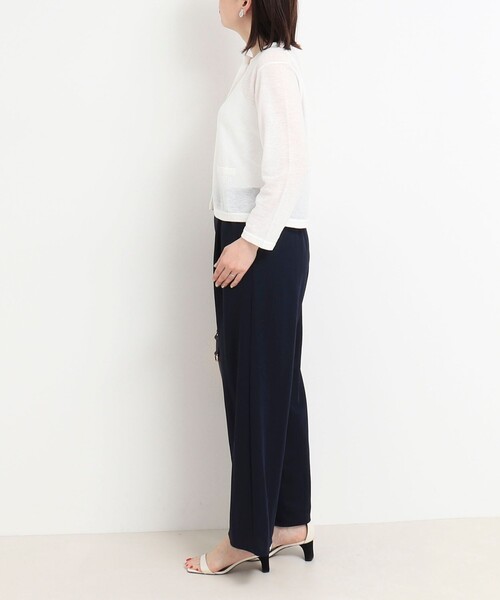 NOLLEY'S LIGHT（ノーリーズライト）の「シアーガーターベーシックカーディガン（カーディガン/ボレロ・レディース・ネイビー/ライトグレー/オフホワイト・38）」の8枚目の写真