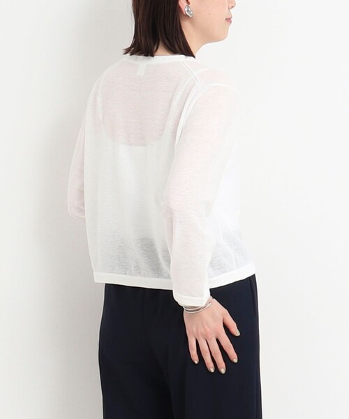 NOLLEY'S LIGHT（ノーリーズライト）の「シアーガーターベーシックカーディガン（カーディガン/ボレロ・レディース・ネイビー/ライトグレー/オフホワイト・38）」の10枚目の写真