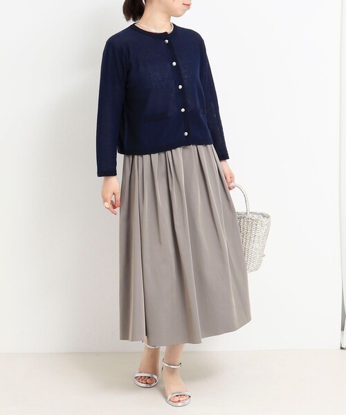 NOLLEY'S LIGHT（ノーリーズライト）の「シアーガーターベーシックカーディガン（カーディガン/ボレロ・レディース・ネイビー/ライトグレー/オフホワイト・38）」の11枚目の写真