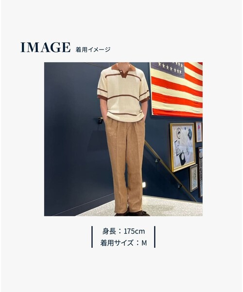 BROOKS BROTHERS（ブルックスブラザーズ）の「コットン　ワイドピッチストライプ　ポロセーター（ポロシャツ・メンズ・ホワイト×ネイビー/ブラウン系その他・MEDIUM/LARGE/SMALL）」の10枚目の写真