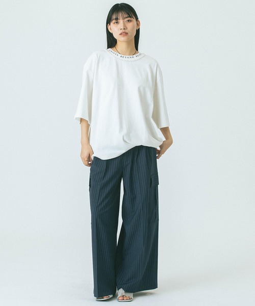 OKIRAKU（オキラク）の「(OKIRAKU x ROSE BUD)PEARL NECK TEE（Tシャツ/カットソー・レディース・ブラック/ホワイト・ONE SIZE）」の5枚目の写真