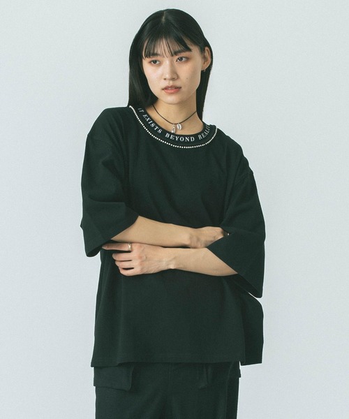OKIRAKU✖️ROSE BUDTシャツワンピース＆チュールレイヤード　未使用 ローズバッド×OKIRAKU チュールレイヤード Tシャツワンピース F