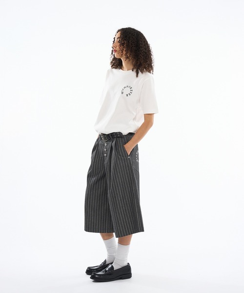 WISH FOR EVER(ウィッシュフォーエバー)の「DRAW CODE CIRCLE STITCH T / ドローコードサークルステッチTシャツ(Tシャツ/カットソー・メンズ・ネイビー/オフホワイト/ライトグレー/ブラック・LARGE/SMALL/MEDIUM)」の6枚目の写真