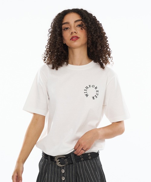 WISH FOR EVER(ウィッシュフォーエバー)の「DRAW CODE CIRCLE STITCH T / ドローコードサークルステッチTシャツ(Tシャツ/カットソー・メンズ・ネイビー/オフホワイト/ライトグレー/ブラック・LARGE/SMALL/MEDIUM)」の11枚目の写真
