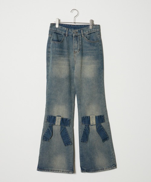オシャレ ベルト ループ デニムパンツ オシャレ ベルト ループ デニムパンツ (デニム・ジーパン