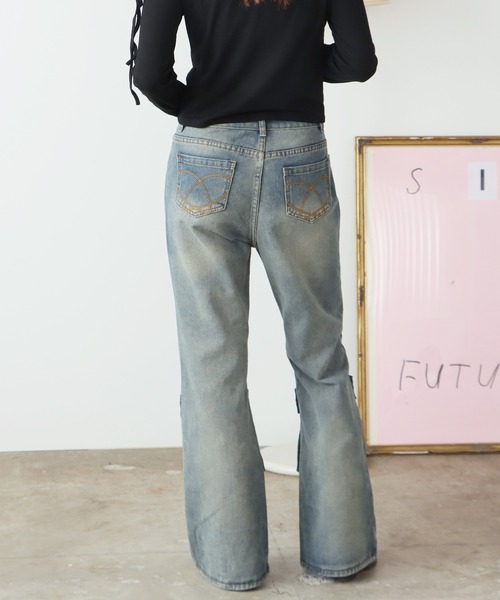 ビッグリボンデニムパンツ ビッグリボンウォッシュドデニムパンツ Z00301 | .toffee