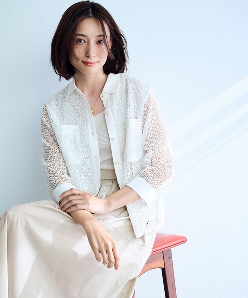 23区 L(ニジュウサンクオオキイサイズ)の「【接触冷感/撥水加工】ストレッチブロード ギャザースカート(スカート・レディース・モスグリーン系/ベージュ系/ブラック系・50/46/44/48)」の10枚目の写真