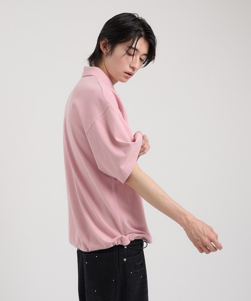 Perushu(ペルーシュ)の「ピグメントドローコードポロシャツ(ポロシャツ・メンズ・ネイビー/ブラック/ボルドー/ピンク・MEDIUM/LARGE)」の13枚目の写真