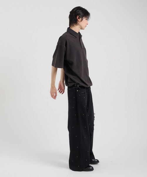 Perushu(ペルーシュ)の「ピグメントドローコードポロシャツ(ポロシャツ・メンズ・ネイビー/ブラック/ボルドー/ピンク・MEDIUM/LARGE)」の20枚目の写真