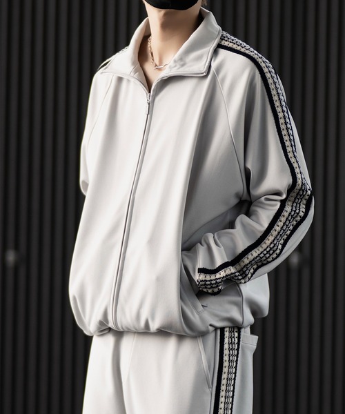 CLEL（クレイル）の「【CLEL】Hand Knitting 2way Track Jacket