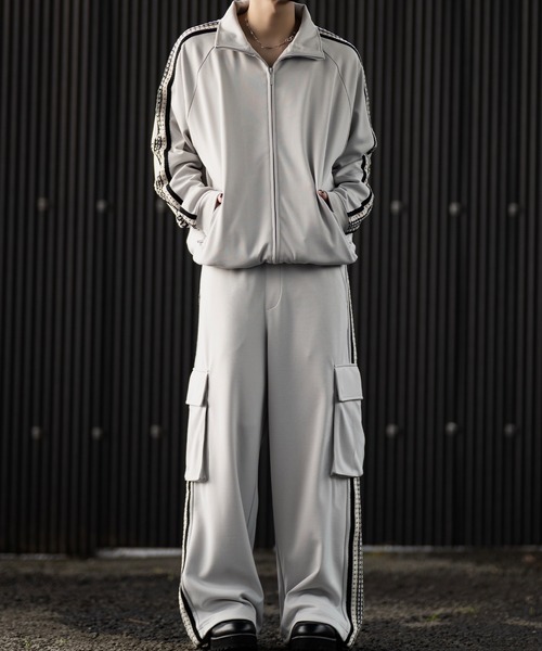 アントニsweats collective トラックジャケット　M グレー CLEL（クレイル）の「【CLEL】Hand Knitting 2way Track Jacket