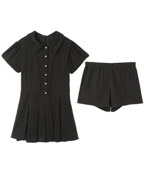 WEGO（ウィゴー）の「WEGO/インナーパンツ付きガーリーパフフリルミニ丈ワンピース（ワンピース・レディース・ホワイト/ブラック・MEDIUM/LARGE）」の15枚目の写真