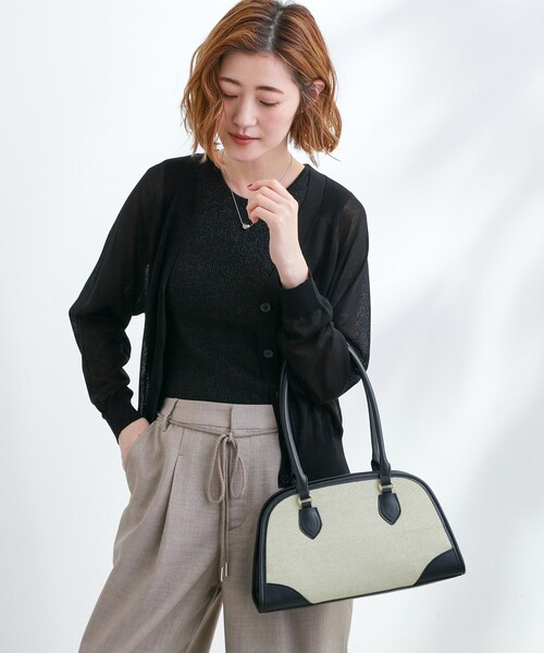 grove(グローブ)の「【雑誌掲載】エルガリーコンビボストン(ボストンバッグ・レディース・キャメル/ブラック・00)」の3枚目の写真