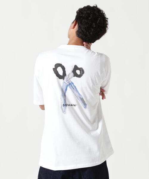 DENHAM（デンハム）の「DENHAM/デンハム/WATER PAINTING SCISSOR TEE（Tシャツ/カットソー・メンズ・ホワイト/ブルー系その他3・M/L/XL）」の5枚目の写真